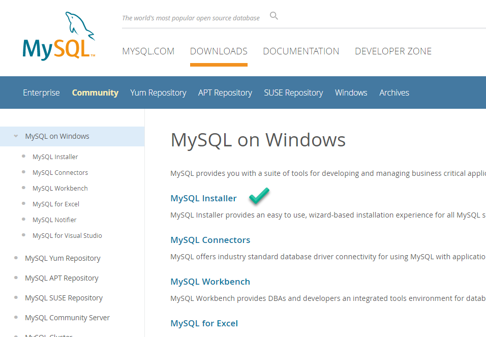 MySQL5.7安装版的下载和安装